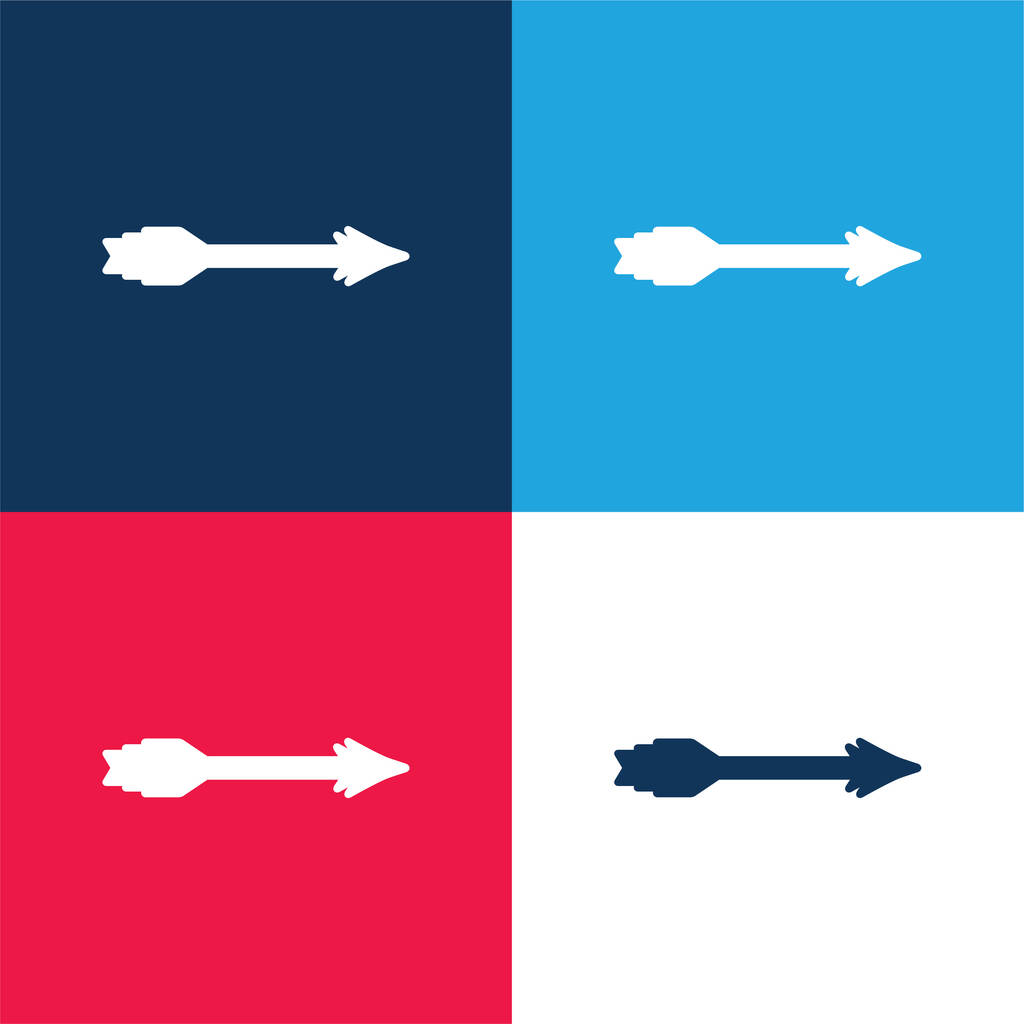 Freccia blu e rosso quattro colori set icona minima - Vettoriali, immagini