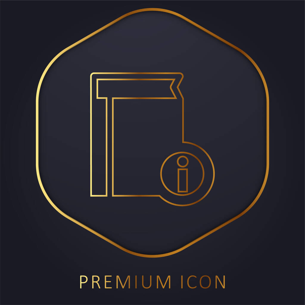 Buchinformation Golden Line Premium-Logo oder -Symbol - Vektor, Bild