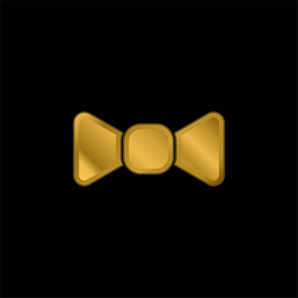 Corbata de lazo chapado en oro icono metálico o logo vector - Vector, imagen