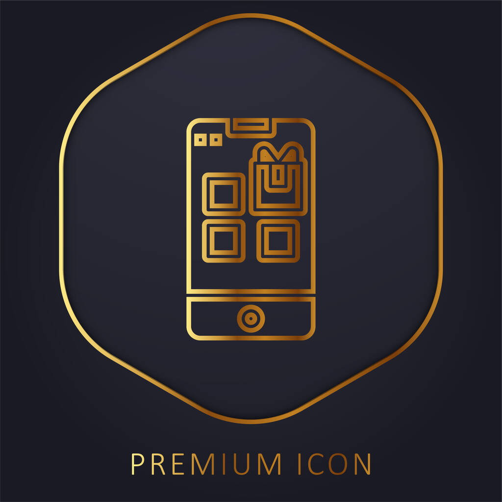 Alkalmazás arany vonal prémium logó vagy ikon - Vektor, kép