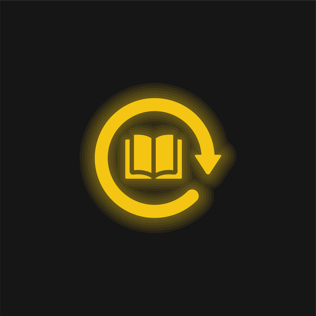 Libro amarillo brillante icono de neón - Vector, Imagen