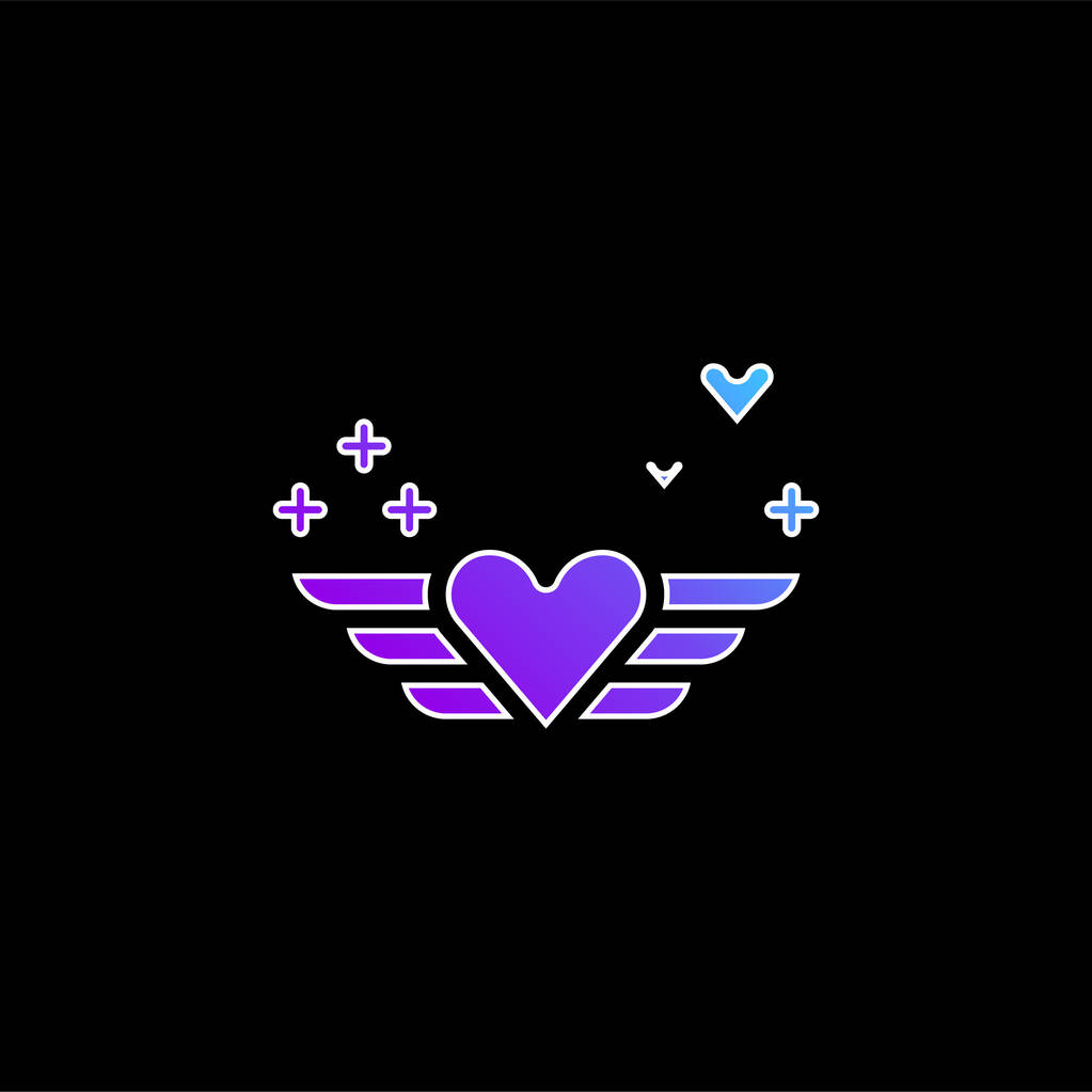 Ángel azul gradiente vector icono - Vector, Imagen