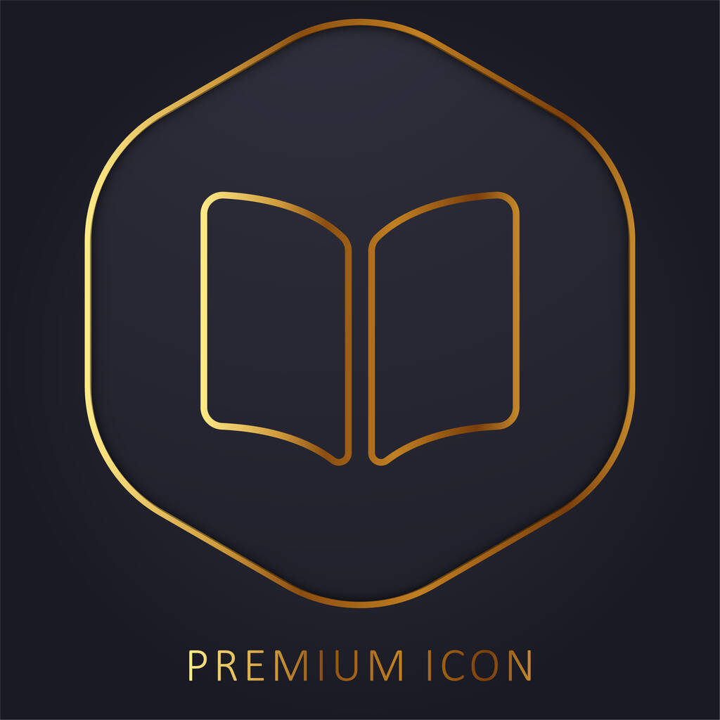 Livre ouvert rempli Outil de lecture ligne d'or logo premium ou icône - Vecteur, image