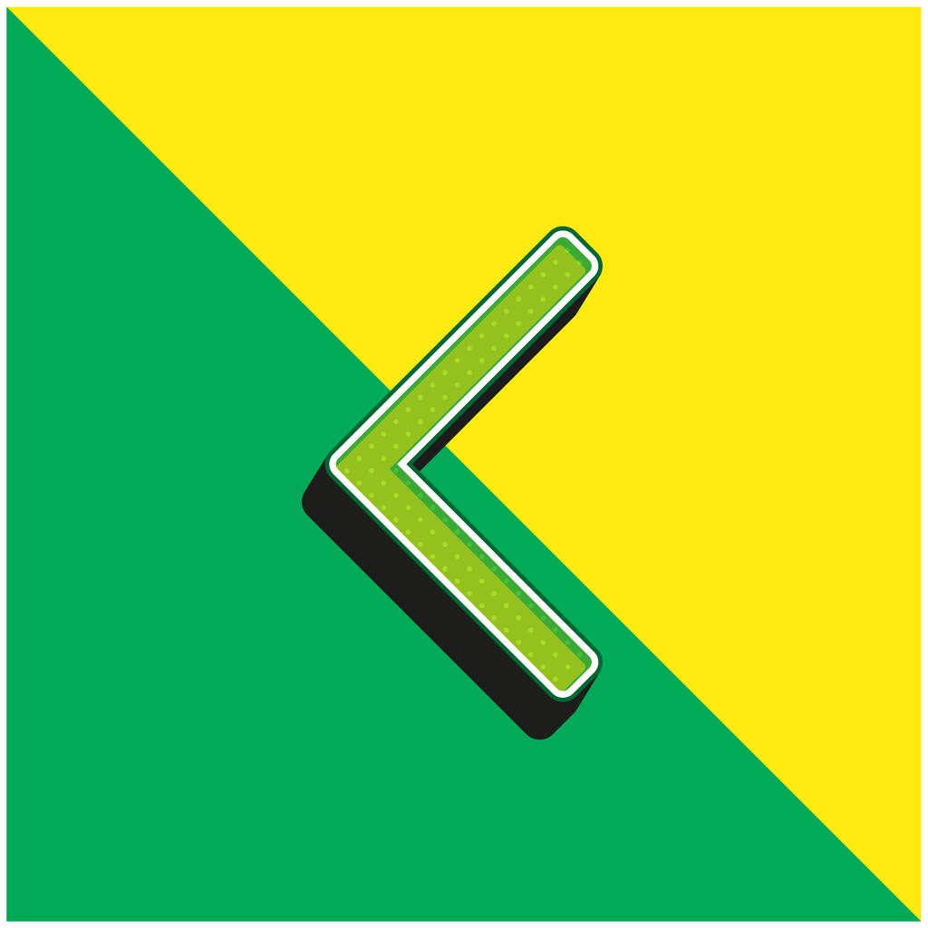 Šipka dozadu Zelená a žlutá moderní 3D vektorové logo ikony - Vektor, obrázek