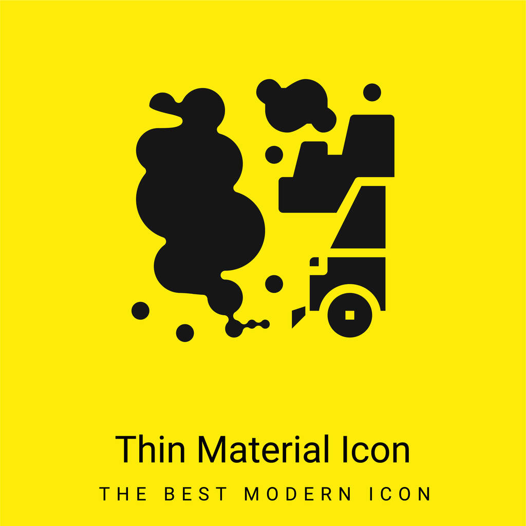 Poluição do ar ícone material amarelo brilhante mínimo - Vetor, Imagem