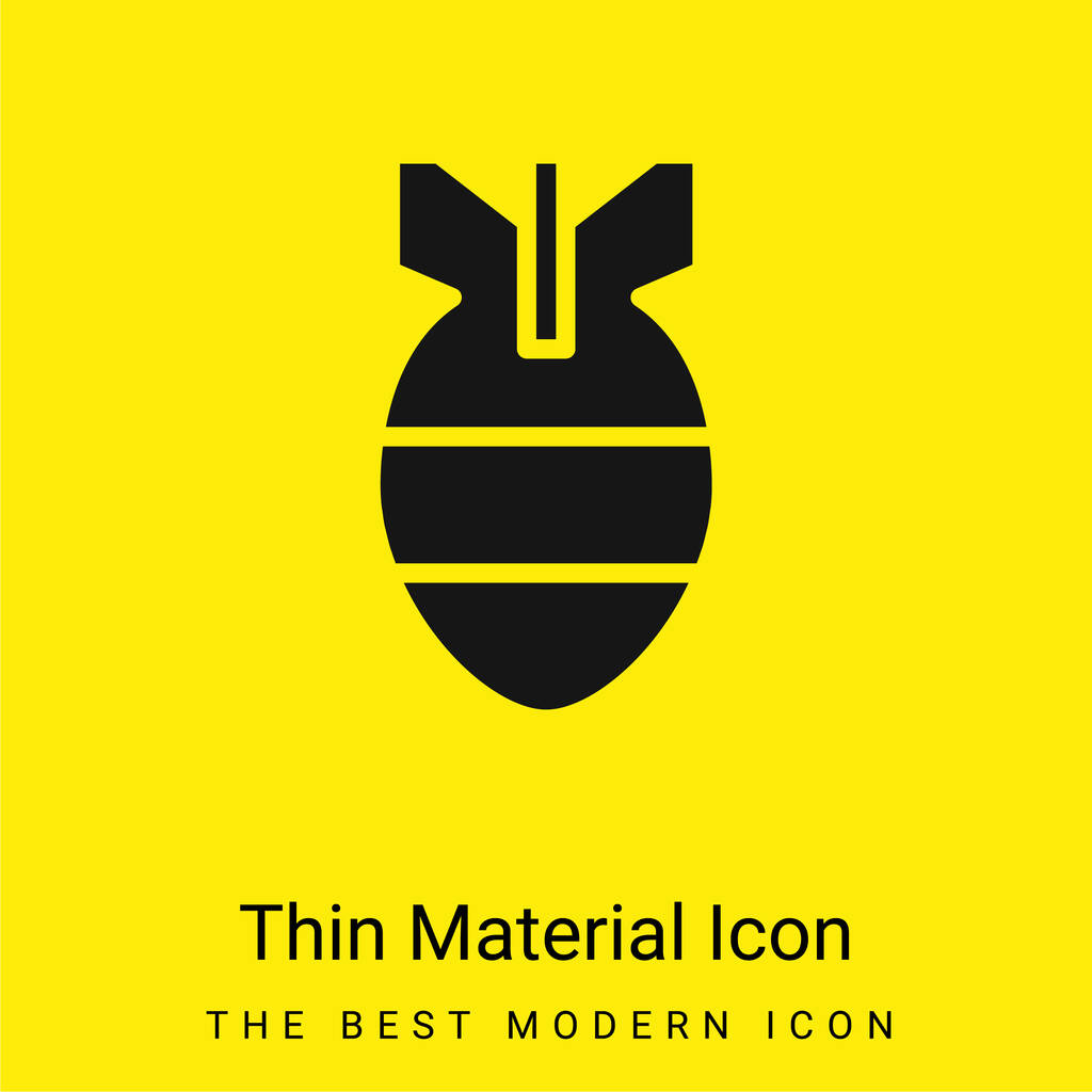 Bomba minimální jasně žlutý materiál ikona - Vektor, obrázek