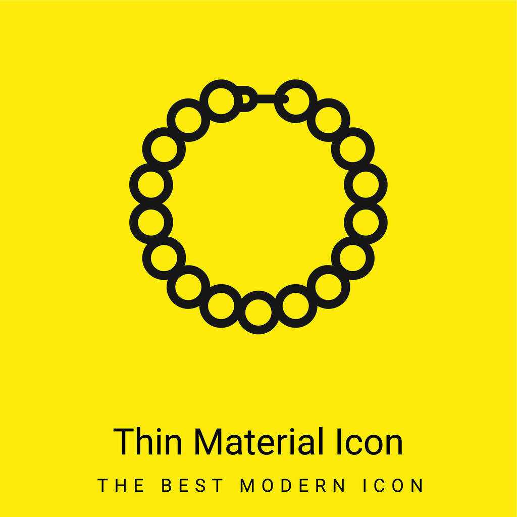 Pulsera mínima de material amarillo brillante icono - Vector, Imagen
