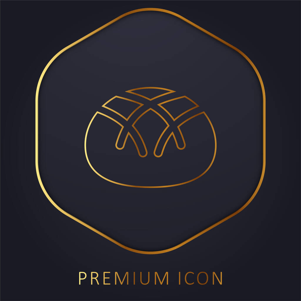 Złota linia chleba logo premium lub ikona - Wektor, obraz
