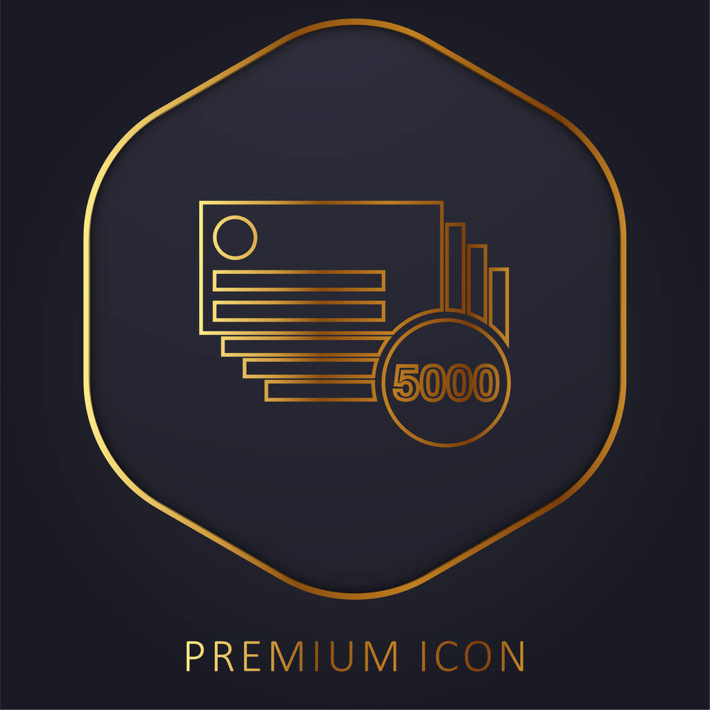 5000 wizytówek złotej linii logo premium lub ikona - Wektor, obraz