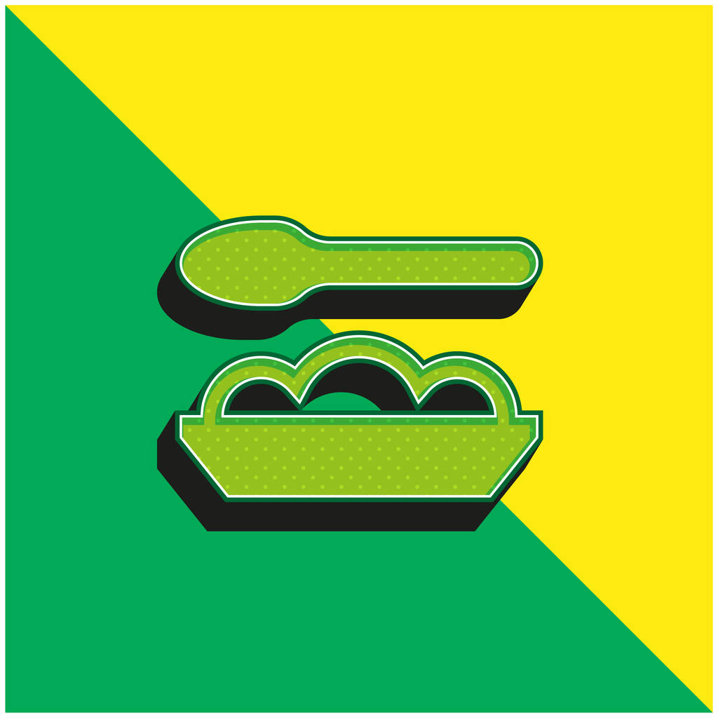 Baby Food Zöld és sárga modern 3D vektor ikon logó - Vektor, kép
