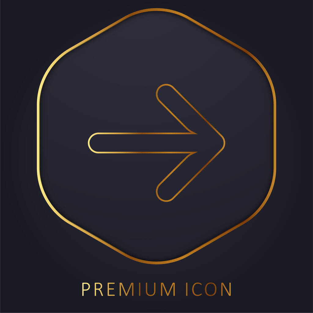 Flechas línea dorada logotipo premium o icono - Vector, imagen