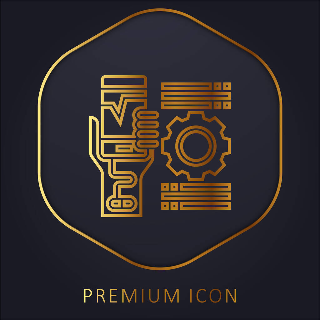 Verslaving gouden lijn premium logo of pictogram - Vector, afbeelding