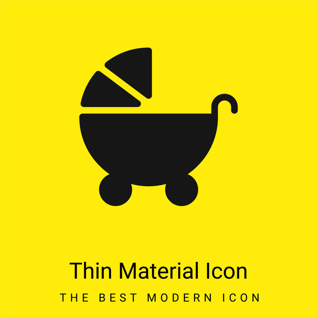 Bebek Arabası Minimum Parlak Sarı Madde simgesi - Vektör, Görsel