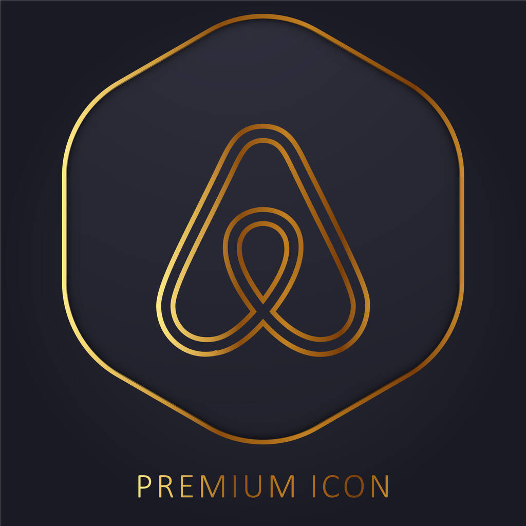 Airbnb arany vonal prémium logó vagy ikon - Vektor, kép