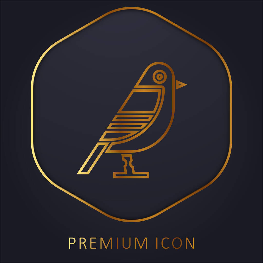 Bird golden line premium logo or icon - Vector, Image