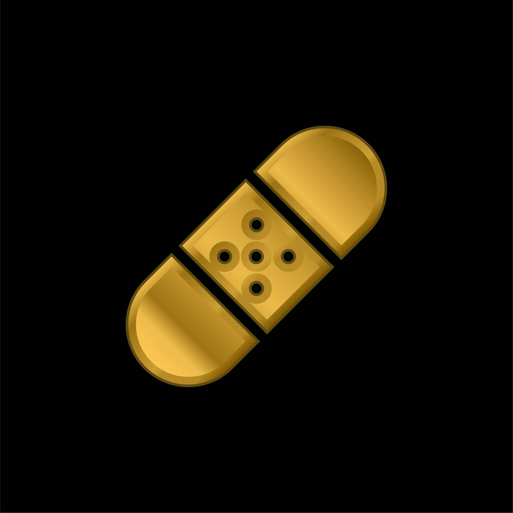 Band Aid złocona metaliczna ikona lub wektor logo - Wektor, obraz