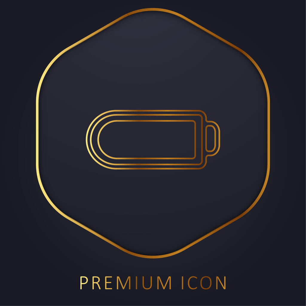 Battery With Full Charge golden line premium logo or icon - Vector, Image