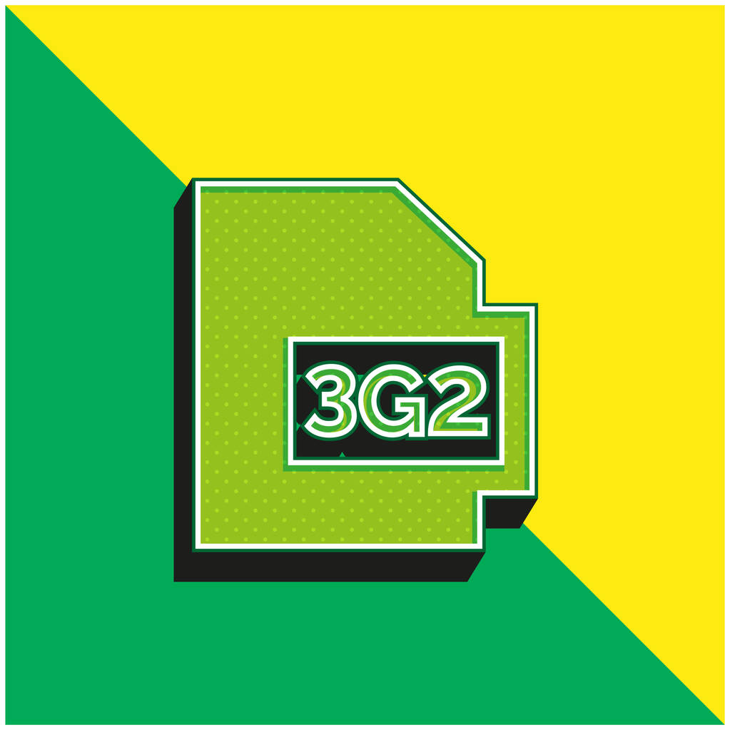 3g2 verde y amarillo moderno vector 3d icono del logotipo - Vector, imagen