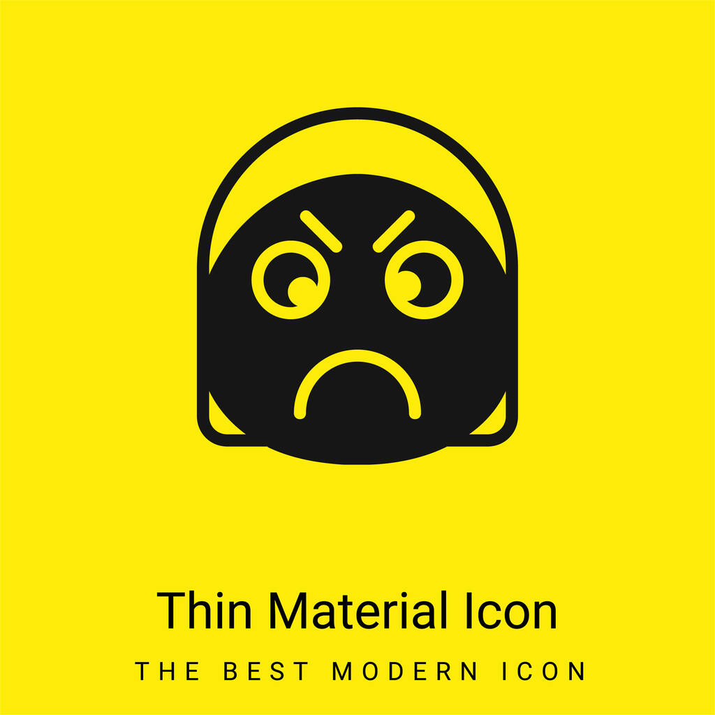 Arrabbiato icona materiale giallo brillante minimo - Vettoriali, immagini