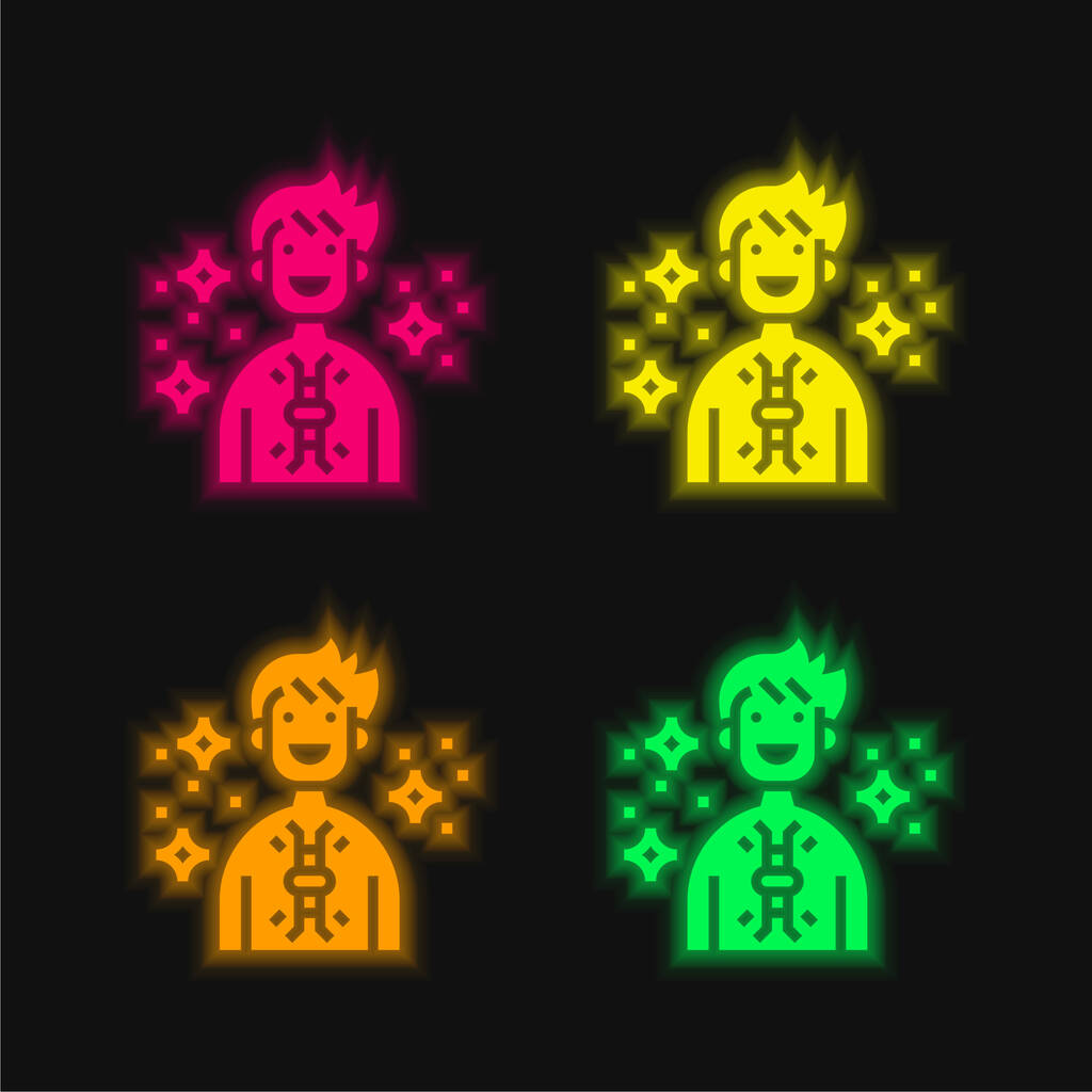 Антитела четырехцветный светящийся неоновый вектор - Вектор,изображение