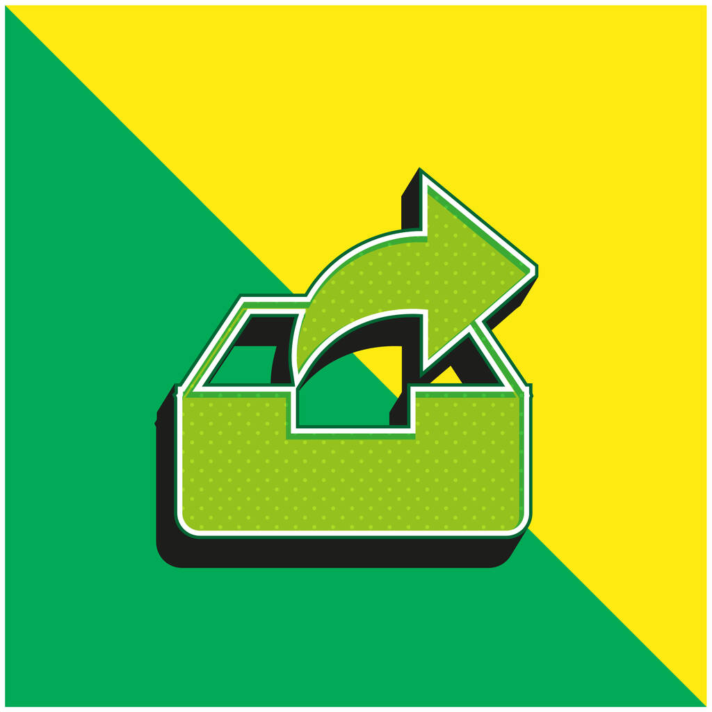 Archive Green and yellow modern 3d vector icon logo - Vector, Image