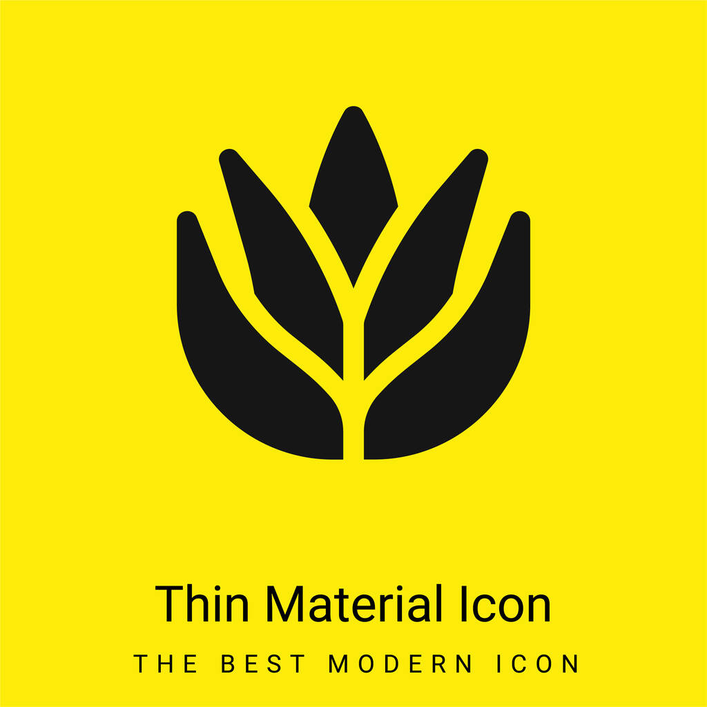 Aloe Vera icono de material amarillo brillante mínimo - Vector, imagen