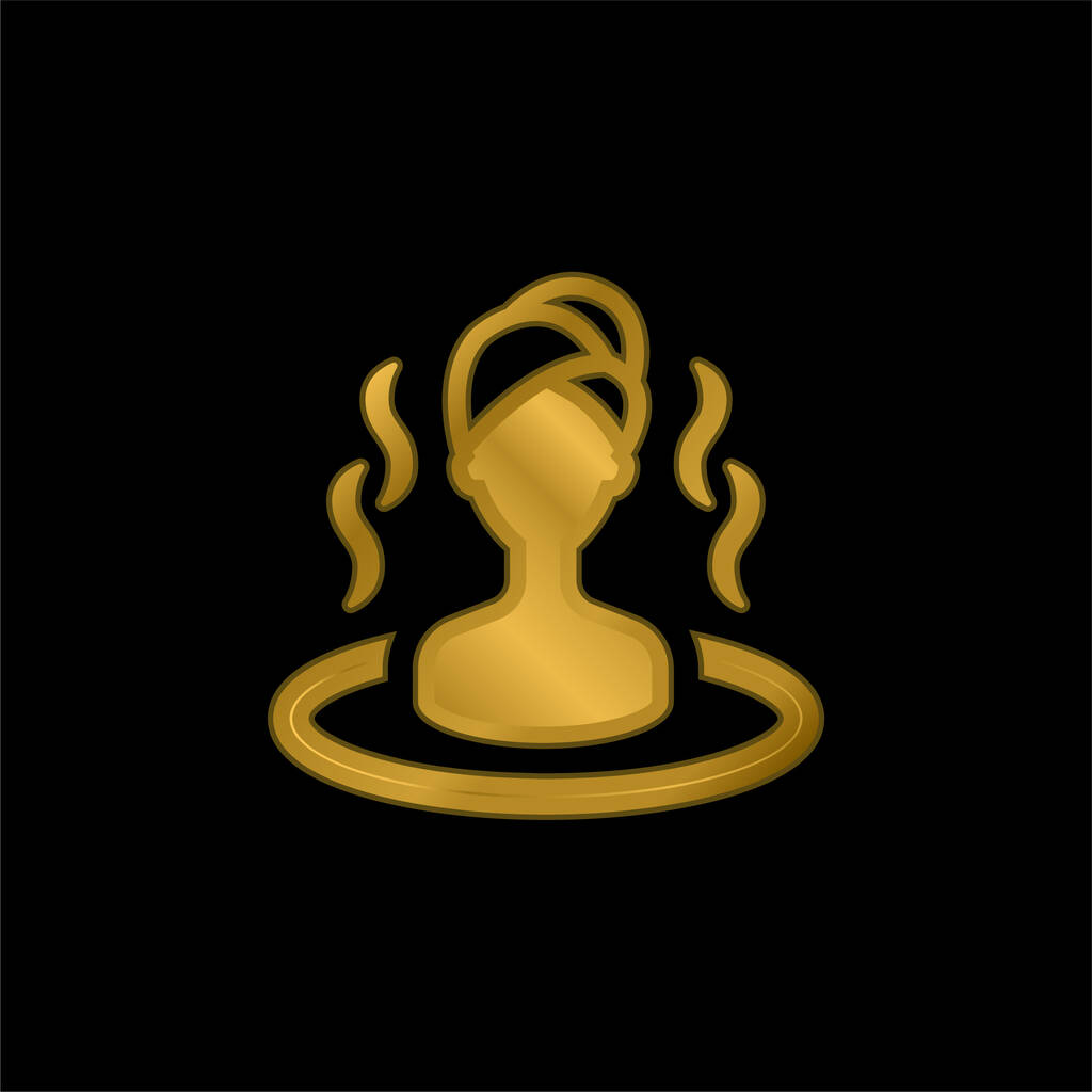 Επίχρυσο μεταλλικό εικονίδιο λουτρού ή φορέας λογότυπου - Διάνυσμα, εικόνα