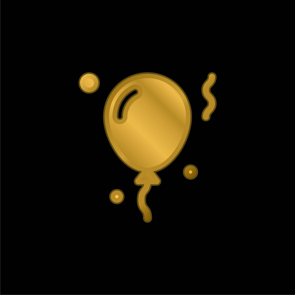 Ballon vergulde metalen icoon of logo vector - Vector, afbeelding