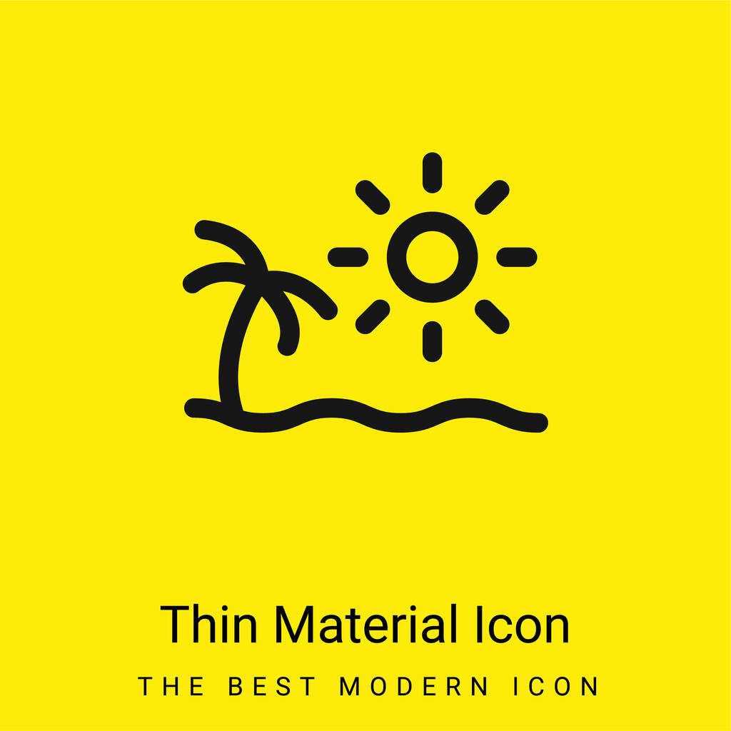 Strand minimal leuchtend gelbes Material Symbol - Vektor, Bild