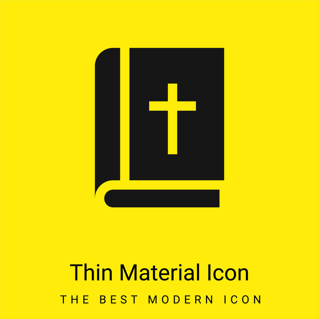 Biblia mínimo icono de material amarillo brillante - Vector, Imagen