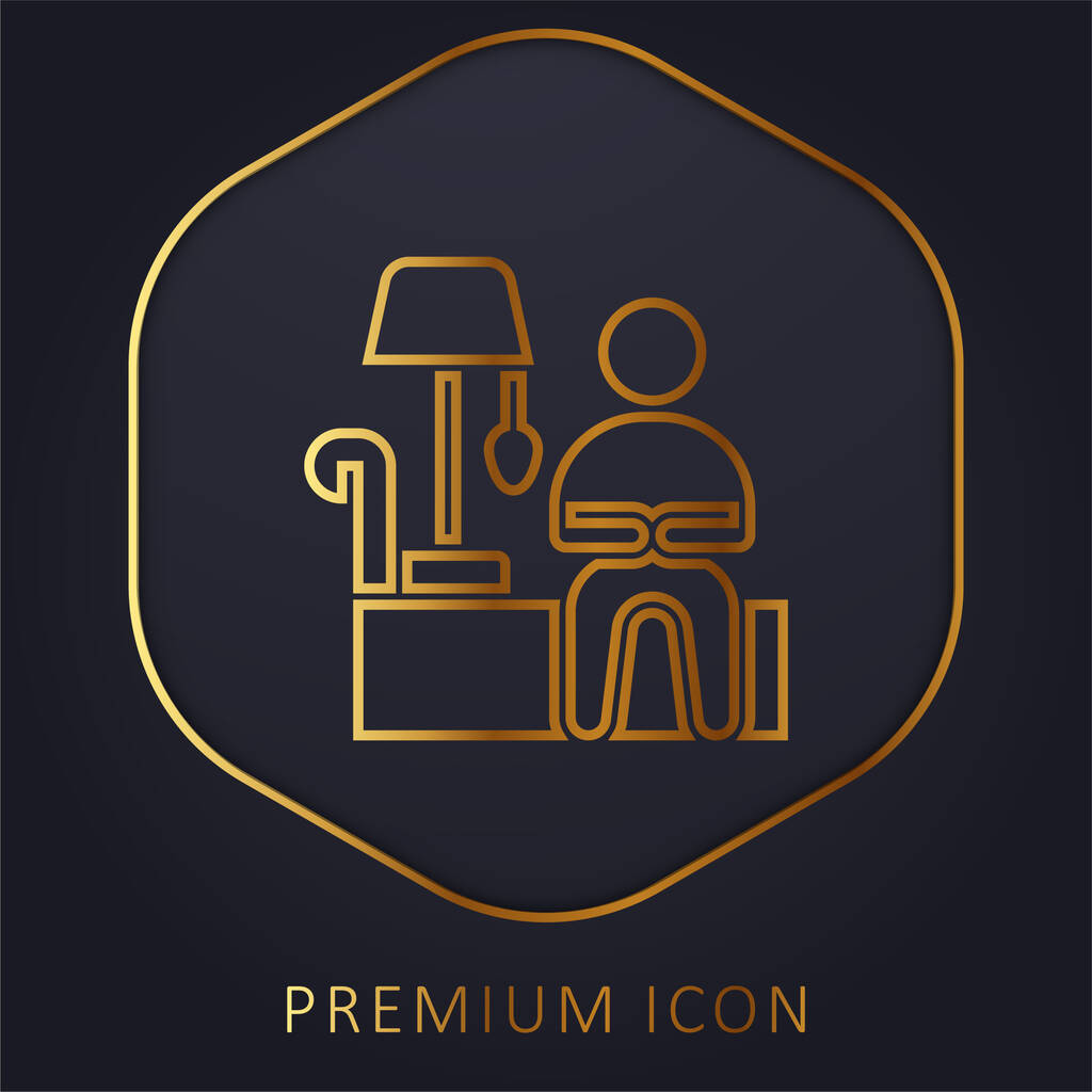 Золота лінія спальні логотип або значок преміум-класу
 - Вектор, зображення