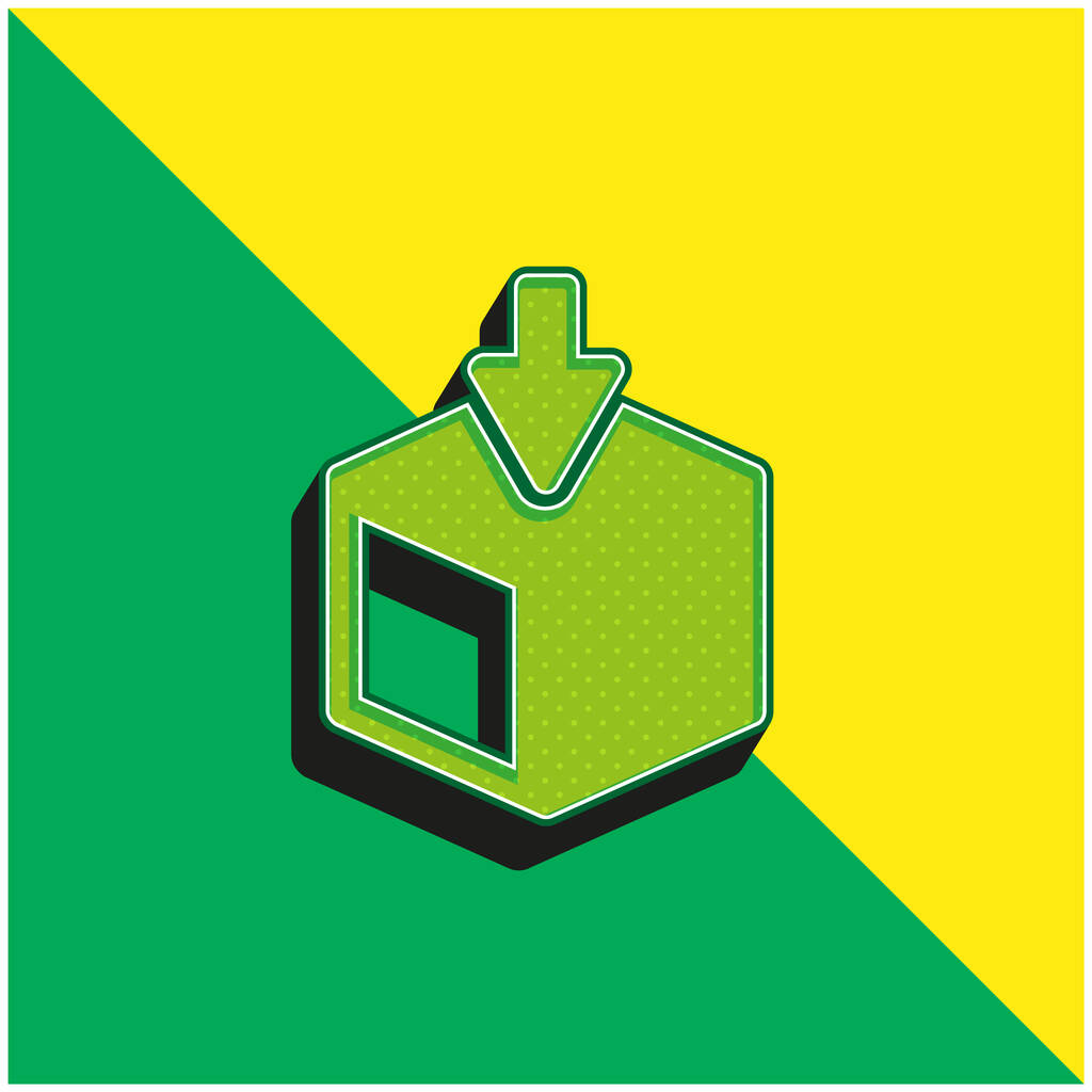 Box Delivery Symbol Zöld és sárga modern 3D vektor ikon logó - Vektor, kép