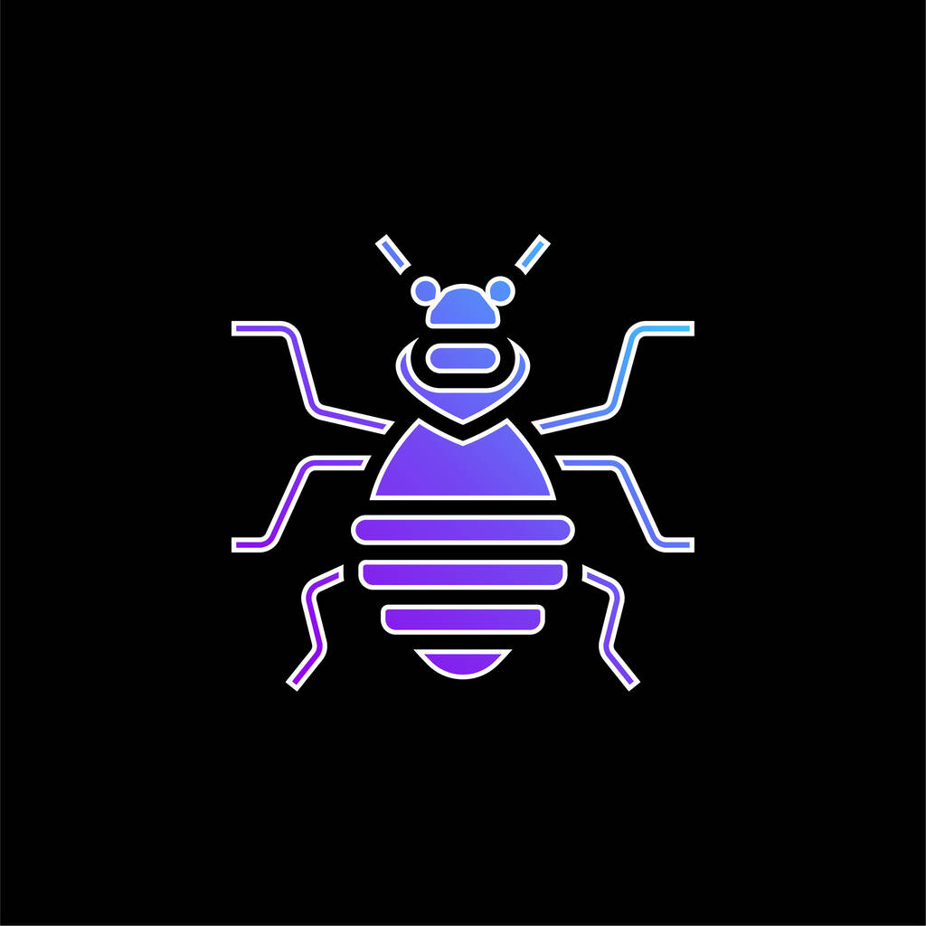 Bedbug azul gradiente icono de vector - Vector, imagen