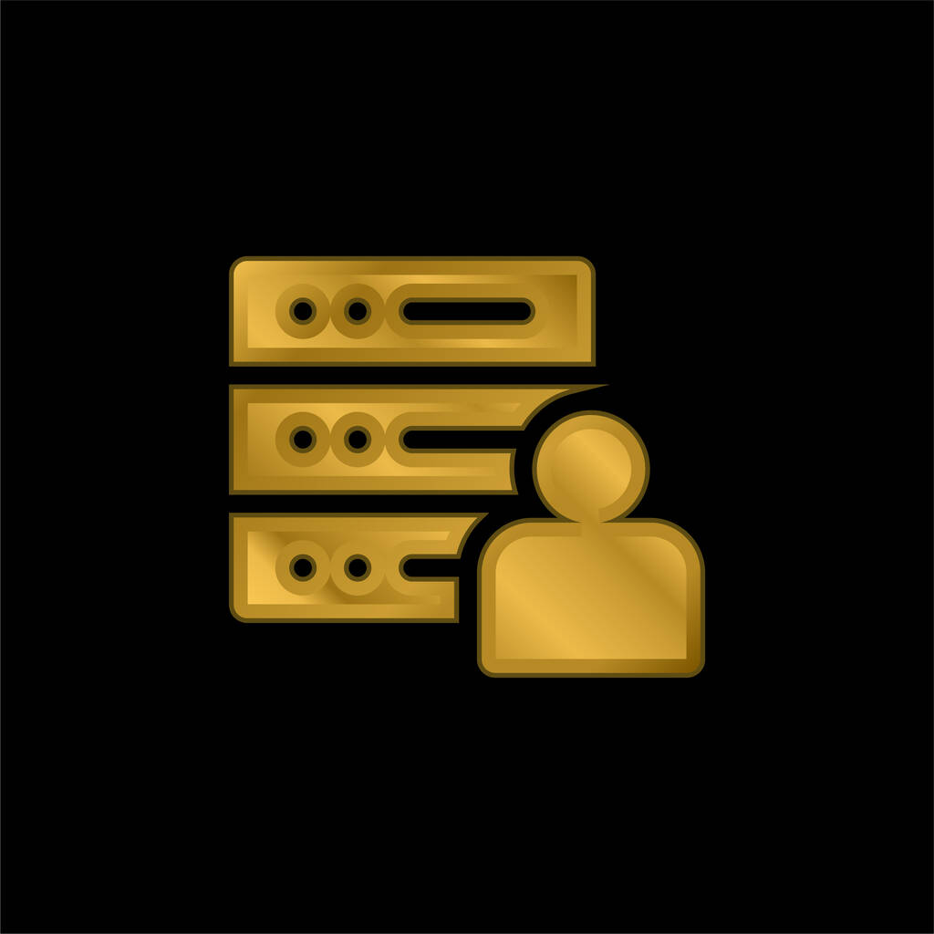 Admin chapado en oro icono metálico o logo vector - Vector, imagen