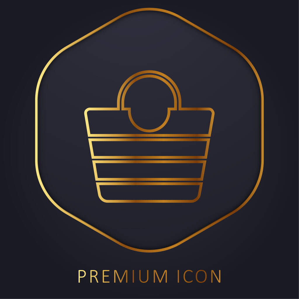 Bolso línea de oro logotipo premium o icono - Vector, imagen