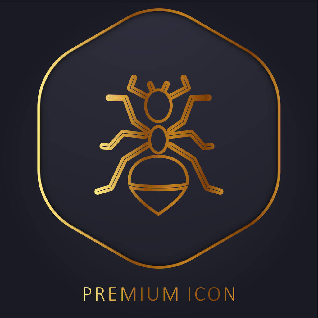Karınca altın çizgi prim logosu veya simgesi - Vektör, Görsel