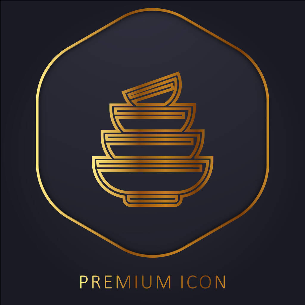 Schalen gouden lijn premium logo of pictogram - Vector, afbeelding