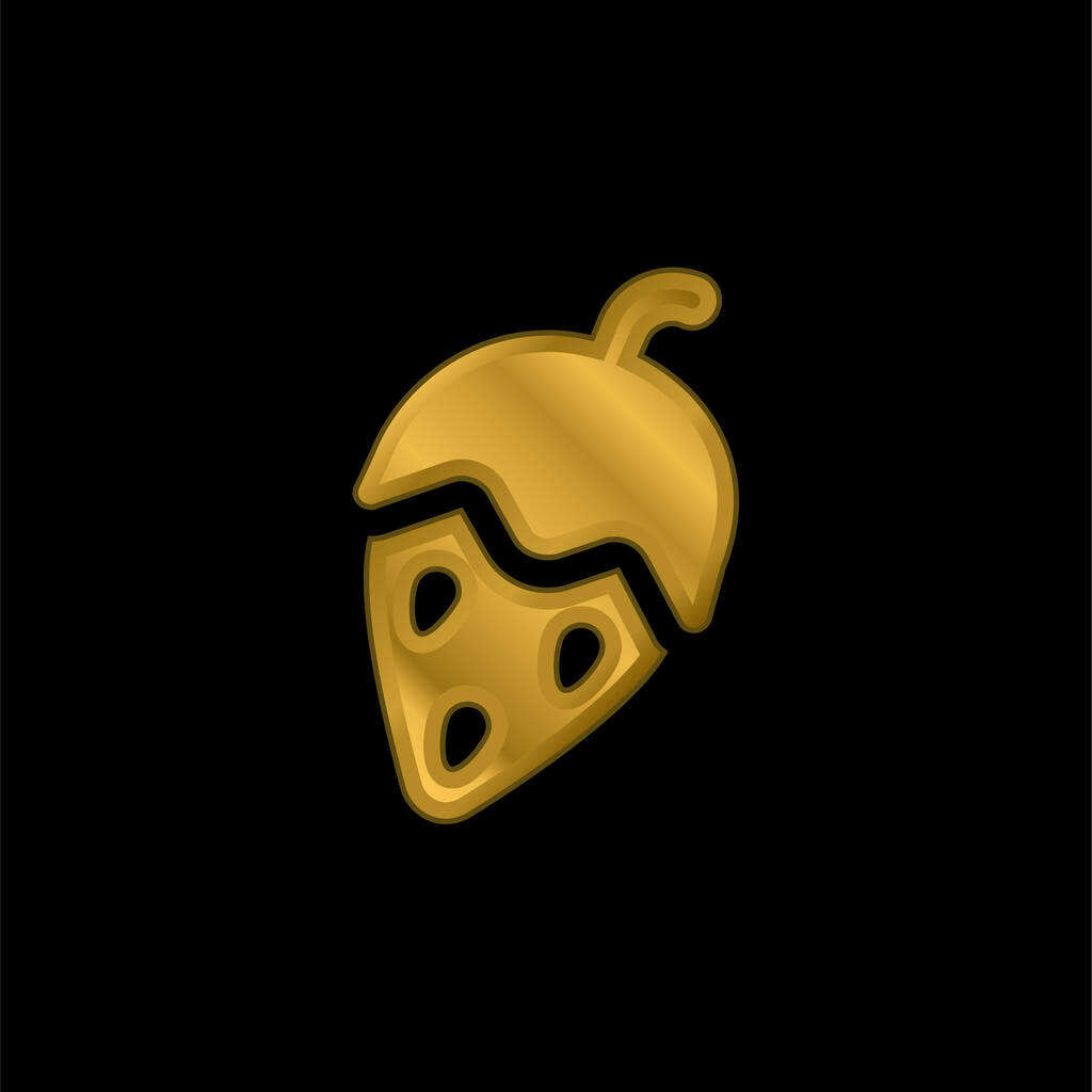 Icona metallica placcata oro ghianda o logo vettoriale - Vettoriali, immagini