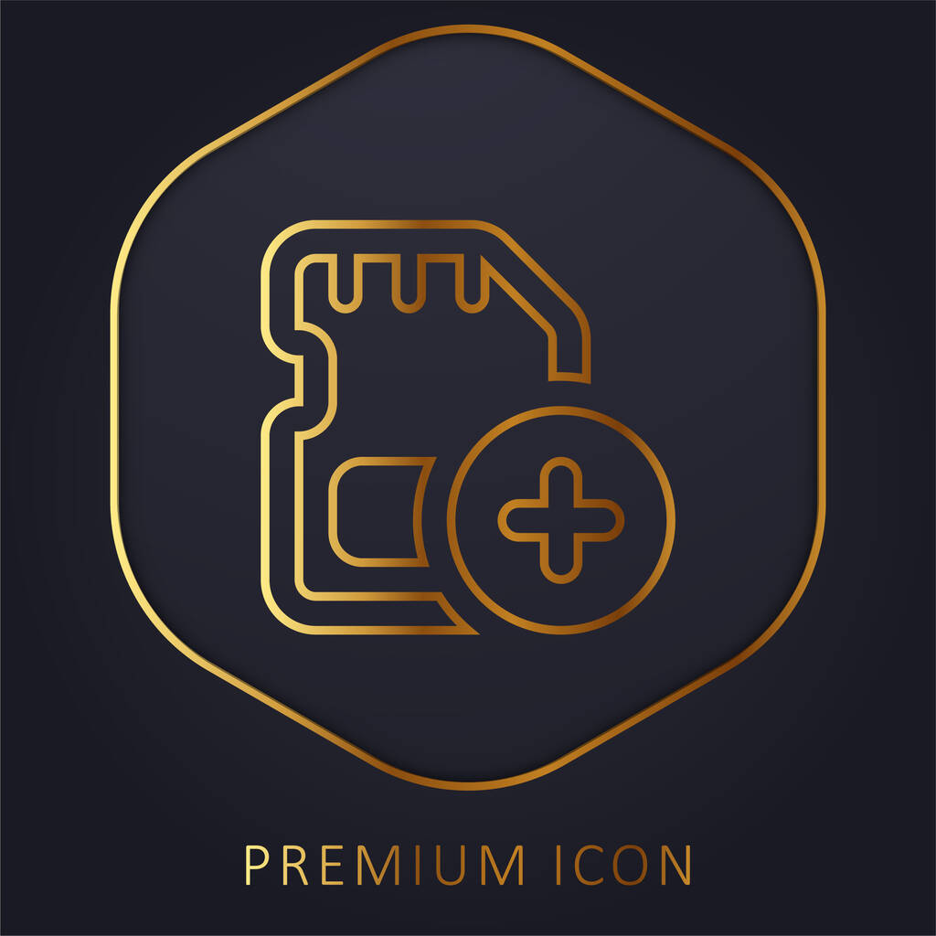 Añadir la línea de oro logotipo premium o icono - Vector, Imagen