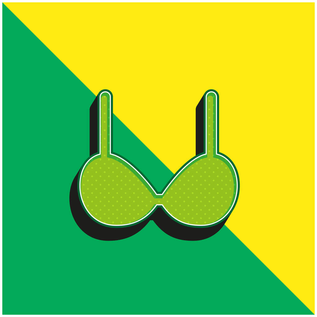 Brassiere Πράσινο και κίτρινο σύγχρονο 3d διάνυσμα εικονίδιο λογότυπο - Διάνυσμα, εικόνα