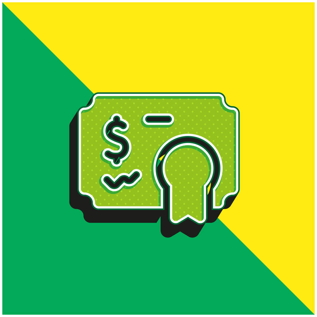 Bono verde y amarillo moderno logotipo del icono del vector 3d - Vector, imagen