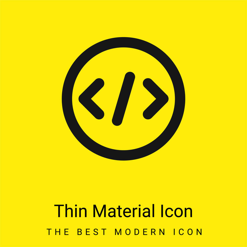Bracket minimal bright yellow material icon - Vector, Image