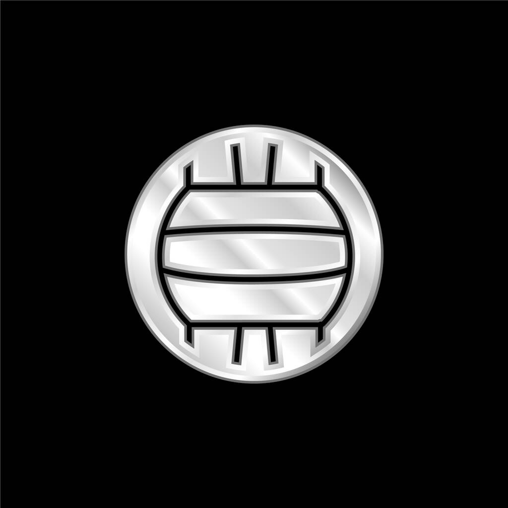 Basketball Ball silver plated metallic icon - Vector, Image