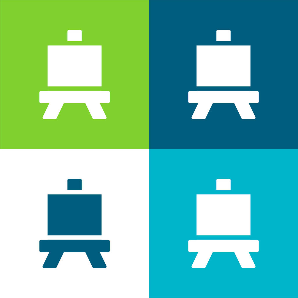 Art Board Lapos négy szín minimális ikon készlet - Vektor, kép