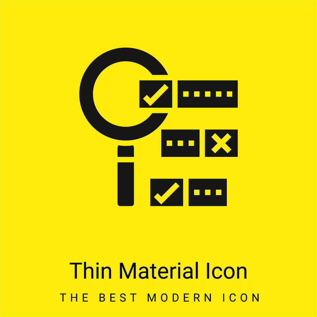 Boolean Search minimaal helder geel materiaal icoon - Vector, afbeelding