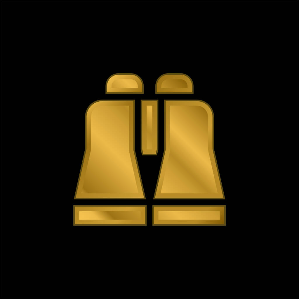 Бінокль з золотим покриттям металева піктограма або вектор логотипу
 - Вектор, зображення