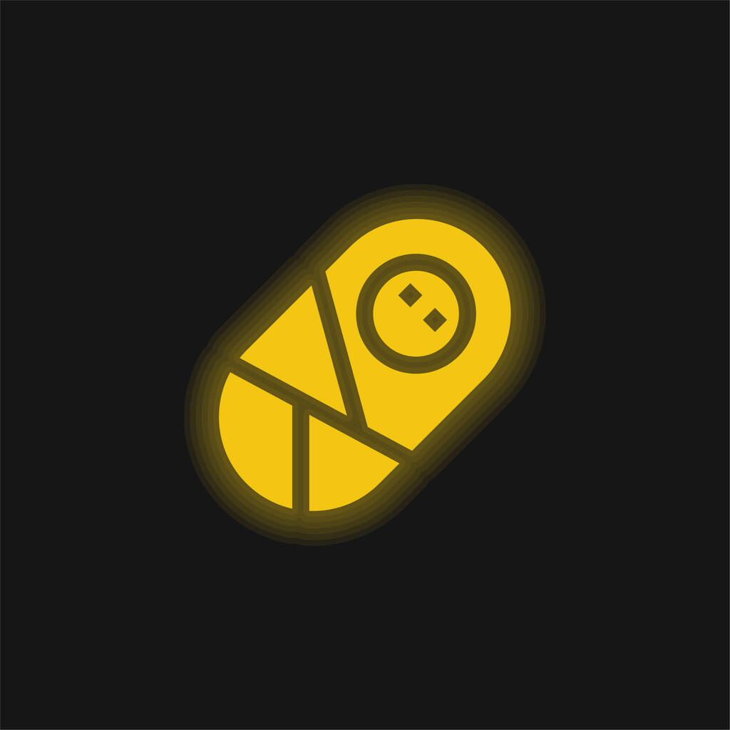 Bebé amarillo brillante icono de neón - Vector, imagen