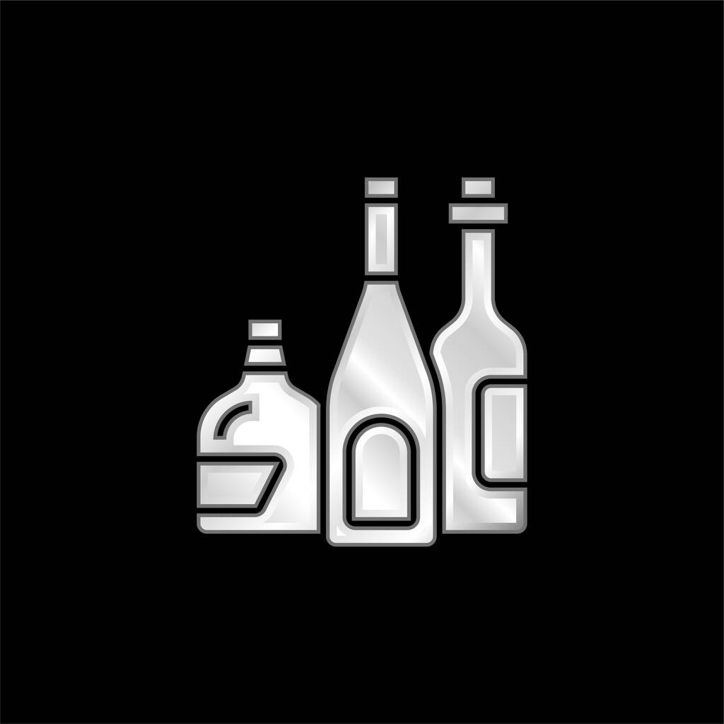 Alkohol Drink postříbřená kovová ikona - Vektor, obrázek