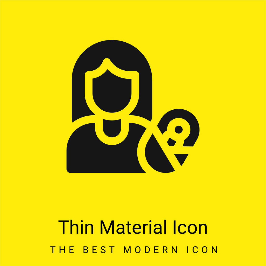 Adoptie Moeder minimaal helder geel materiaal icoon - Vector, afbeelding
