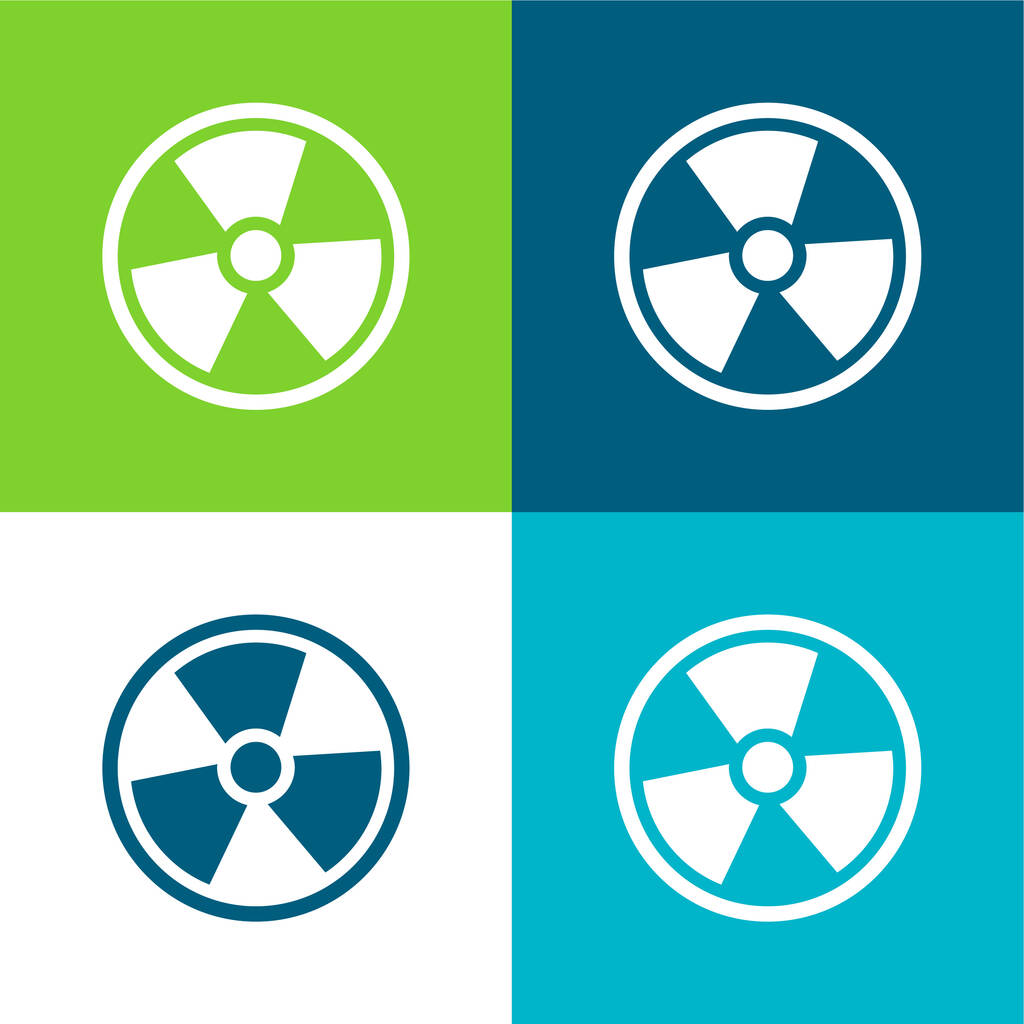Sinal de Alerta Conjunto de ícones mínimos de quatro cores - Vetor, Imagem